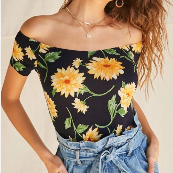 NEW Forever 21 Sunflower Knit Bodysuit - Picture 17 of 17